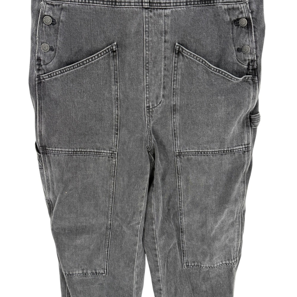 Madewell Carpenter Overalls Double Knee Utility Bib Women L Faded Black Denim - Picture 5 of 6